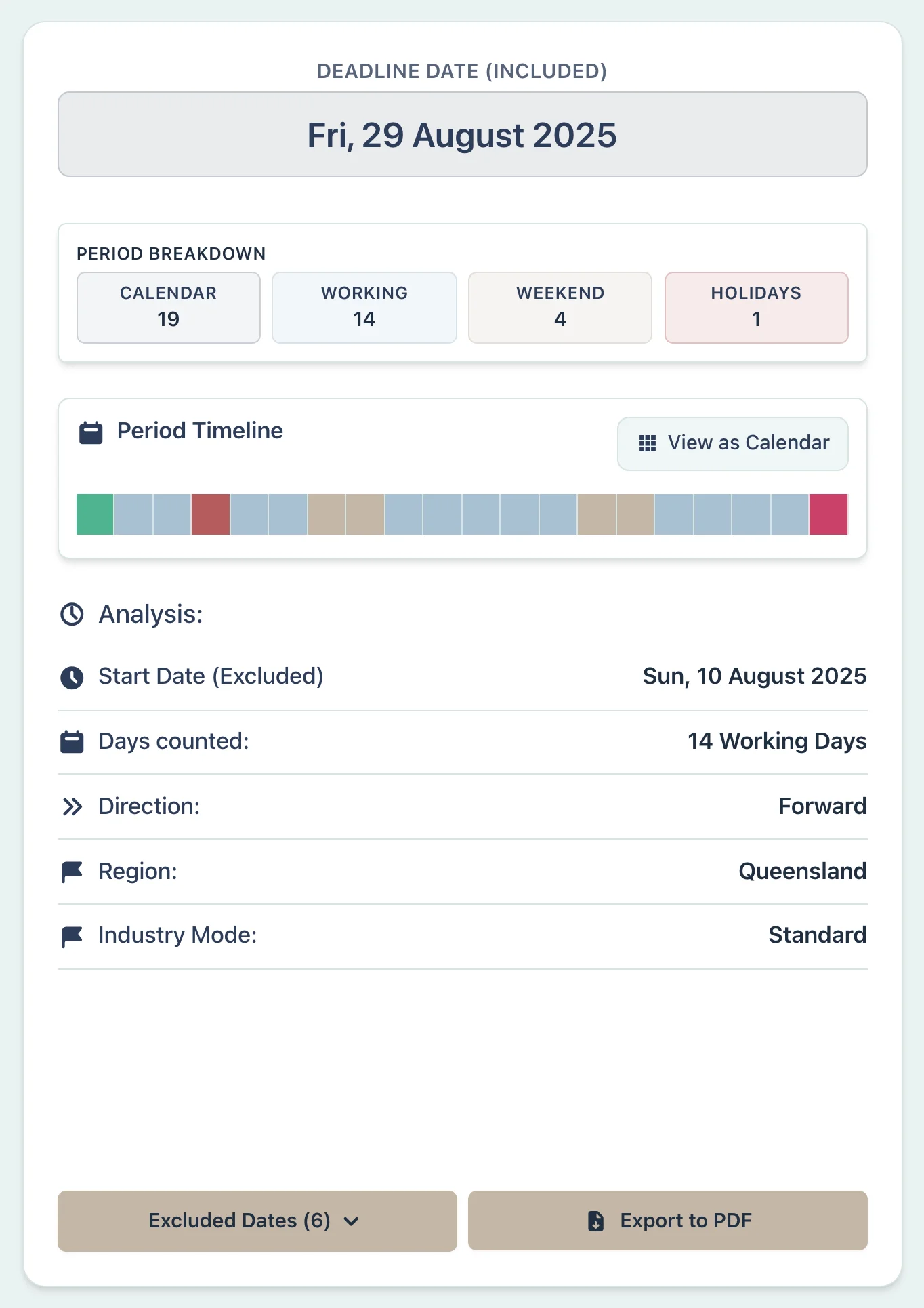 Queensland show day deadline calculation