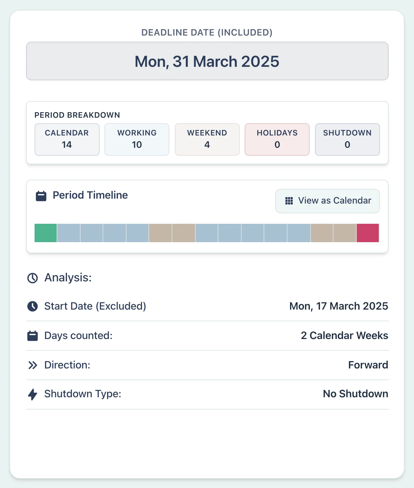 Calculator result for Irish employment termination notice